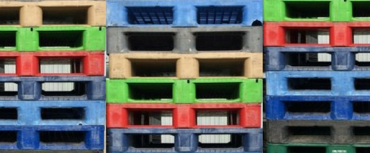 coloured plastic pallets
